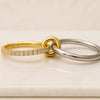 Round Cut Lab Grown Diamond Interlocking Two Tone Ring