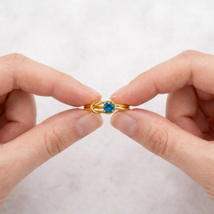 Round Cut Blue Grey Moissanite Solid Yellow Gold Ring Nature Inspired Wheat Leaf 6 Prongs Filigree Solitaire Ring