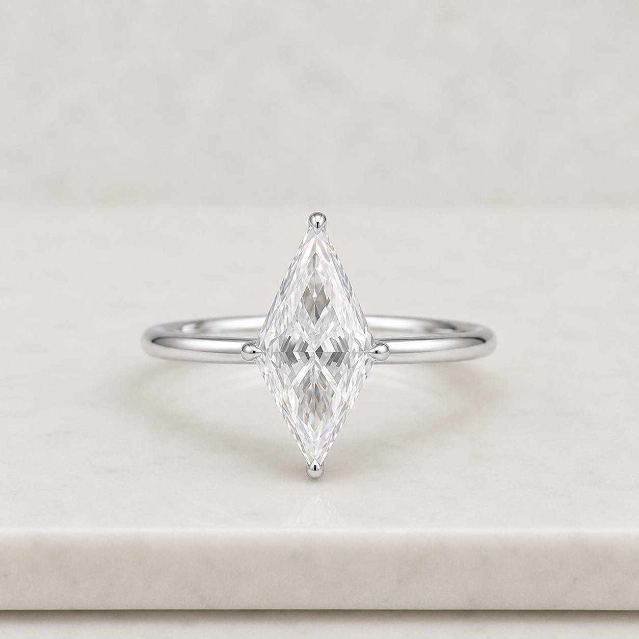 Kite Cut Moissanite Engagement Ring – 14K Gold Modern Wedding Ring – Minimalist Anniversary Ring
