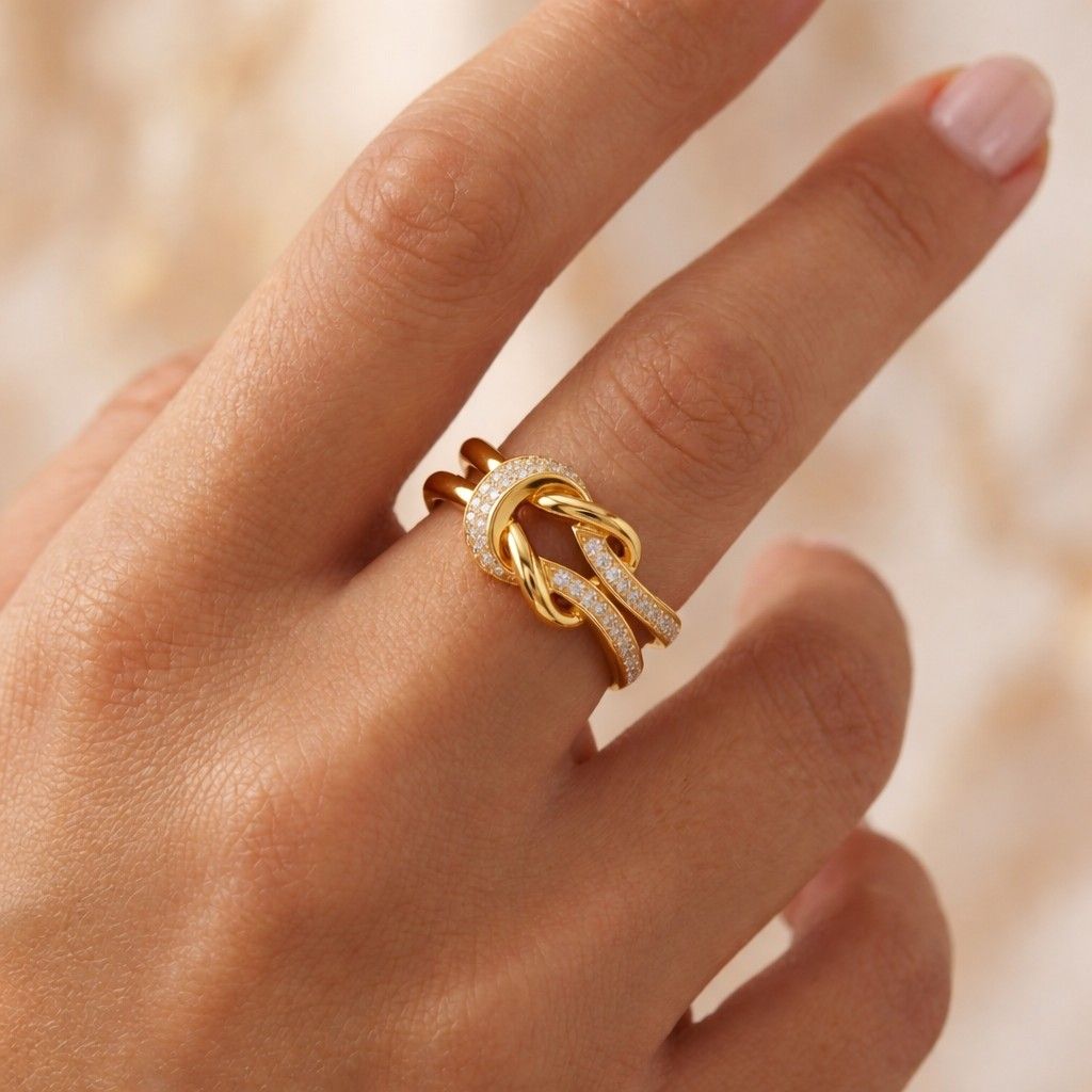knot design ring twisted ring rope ring loop design ring interwoven ring linked design ring bypass ring open band ring crossover design ring wrap ring fashion jewelry luxury jewelry