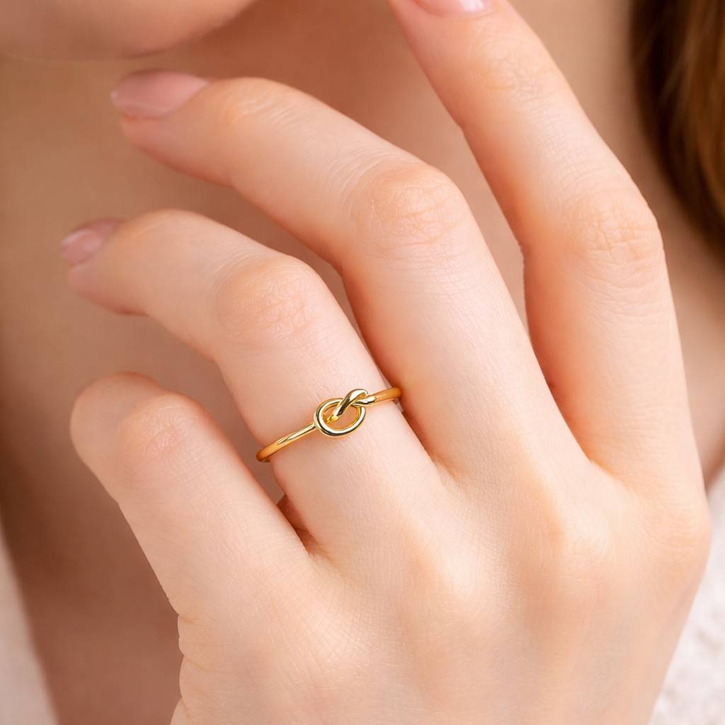 knot jewelry gold jewelry ring for her knot design ring loop ring ring stacker skinny ring minimalist jewelry