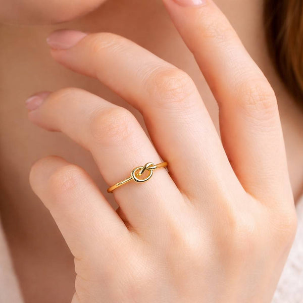 knot jewelry gold jewelry ring for her knot design ring loop ring ring stacker skinny ring minimalist jewelry