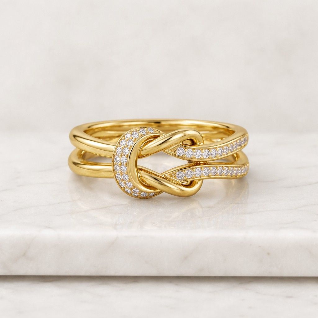 knot ring love knot ring gold knot ring pave knot ring statement ring open ring crossover ring twist ring braided ring loop ring infinity ring fashion ring womens ring elegant ring