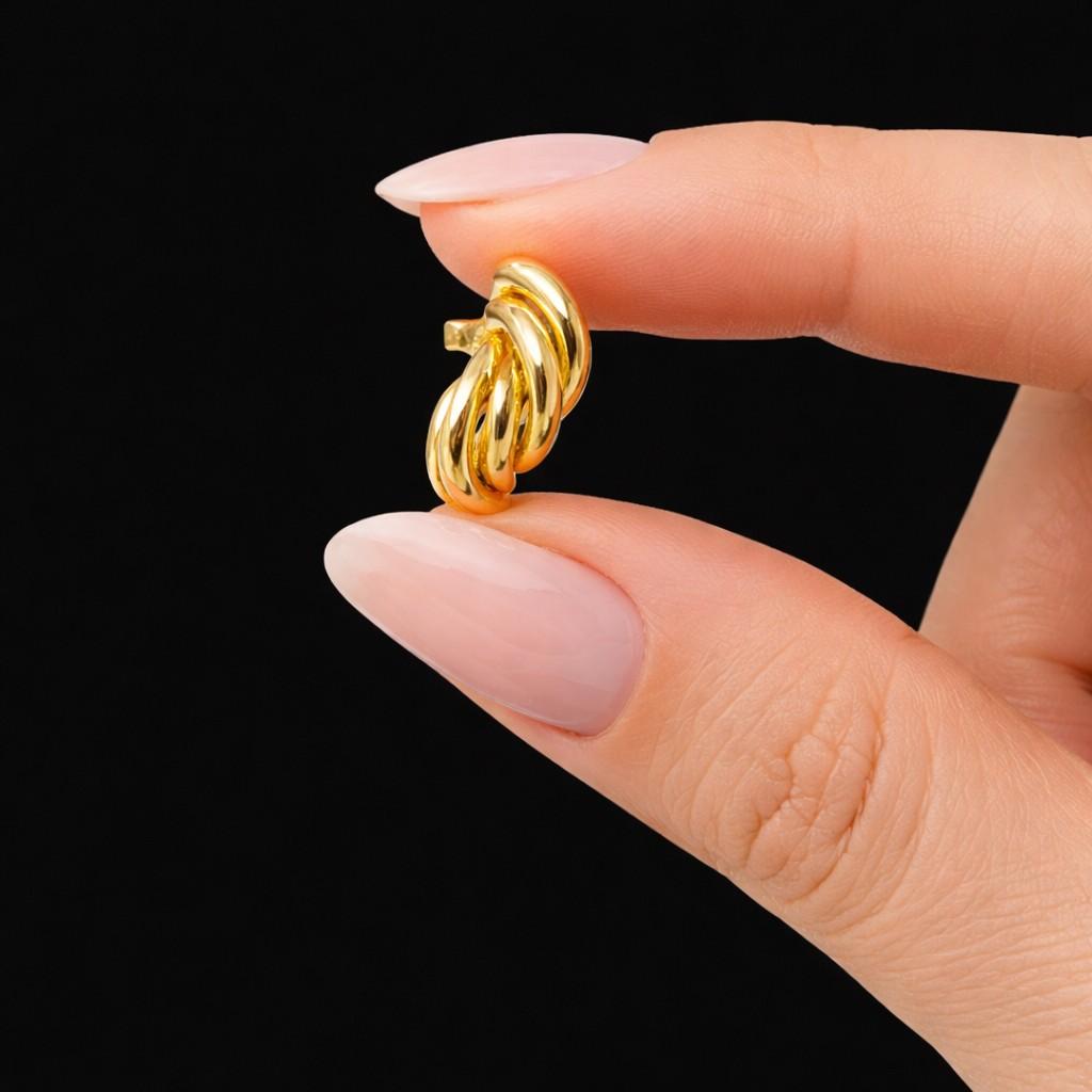 14k Gold Bold Croissant Hoops / Croissant Earrings / Bold Statement Earrings for Women / Twisted Hoops Huggies / Chunky Earrings
