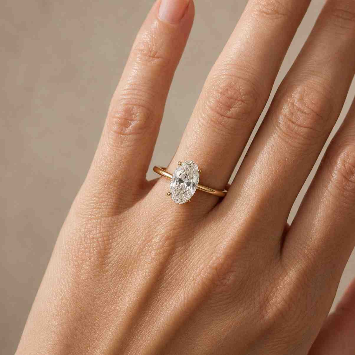 Oval Shape Moissanite Engagement Ring Solitaire Four Prong Set Bridal Wedding Ring For Her Minimalist Design 14k Solid Yellow Gold 3.00ct