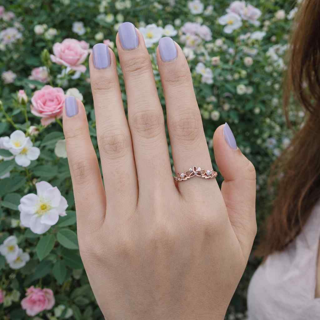 Marquise cut Moissanite curved wedding band Rose gold Diamond open wedding band leaf Botanical stacking matching band Bridal Promise band