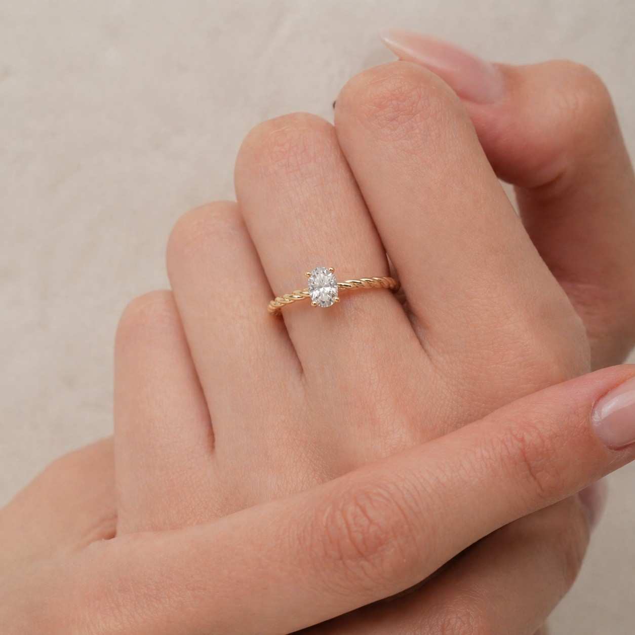 14k solid gold pave set side-stone oval moissanite engagement ring, moissanite ring for women, 1, 1.5, 2 ct promise ring, gift for her