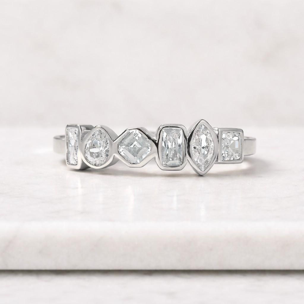Lab Grown Diamond Full Eternity Band Marquise & Baguette Diamond Ring Dainty Matching Band for Engagement Ring Best Anniversary Gift for Her