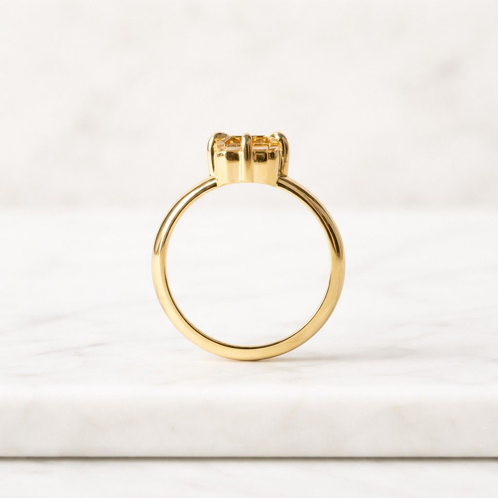 2.80 ct emerald cut moissanite engagement ring, 14k yellow gold solitaire diamond ring, dainty promise ring for her, anniversary gifts.