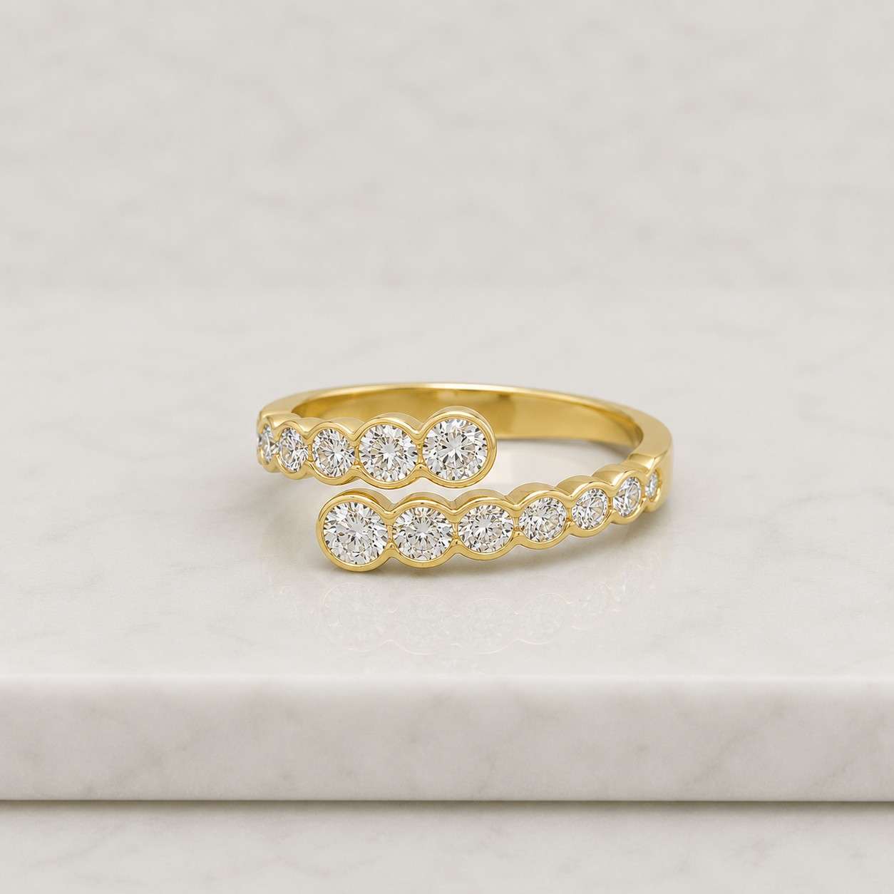lab diamond ring open cuff ring crossover ring floating ring linked stone ring bezel set ring
