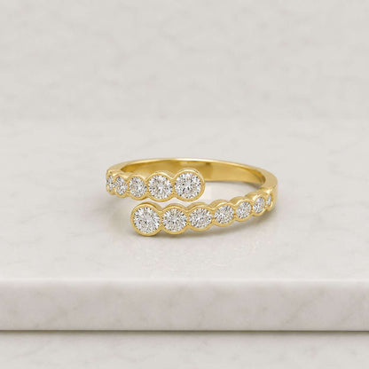 lab diamond ring open cuff ring crossover ring floating ring linked stone ring bezel set ring