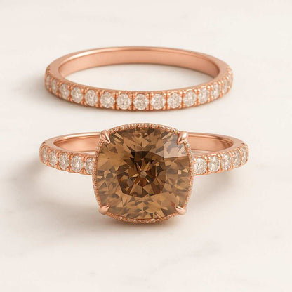 lab grown diamond engagement ring cushion cut Three stone Lab diamond ring IGI Certified diamond Wedding ring for