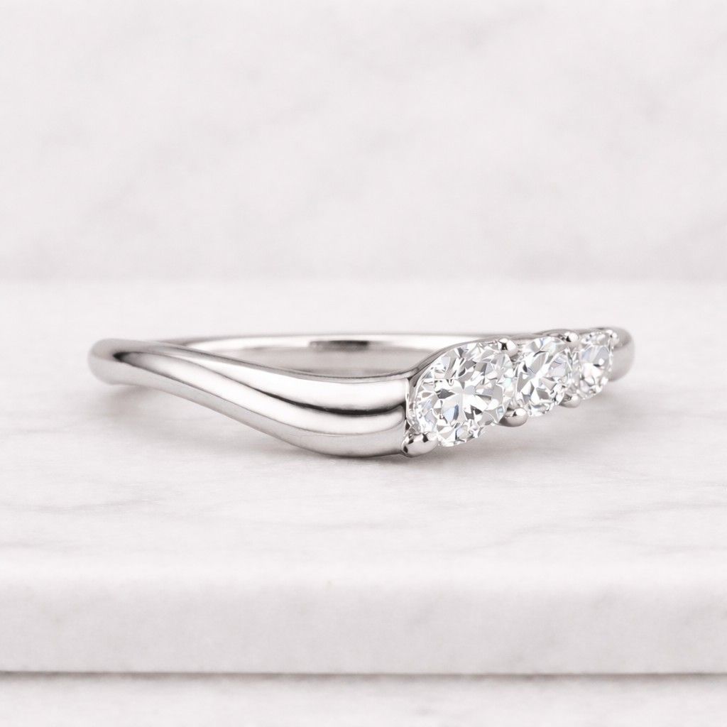 solid gold three stone oval moissanite engagement ring, anniversary gift for women