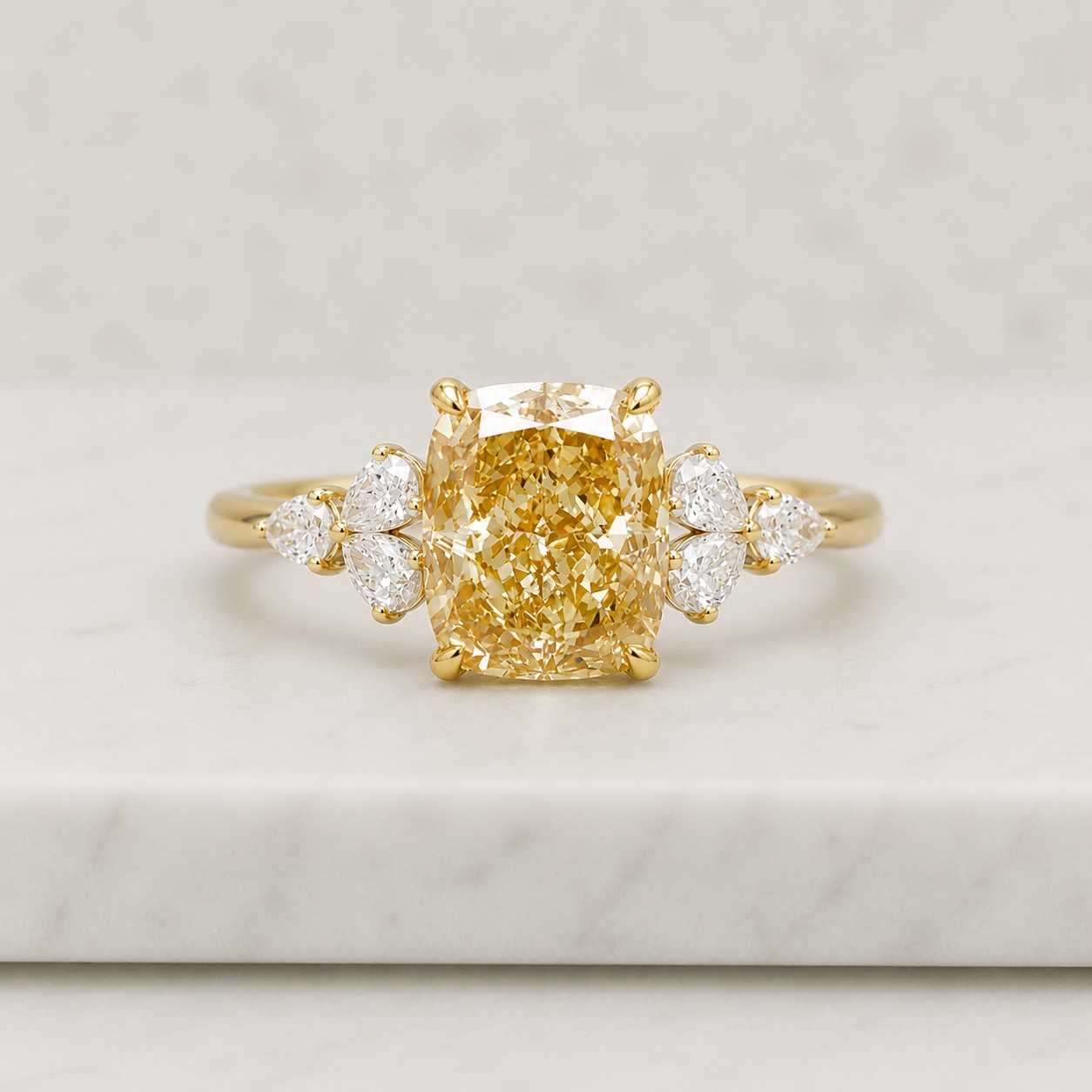 lab grown diamond moissanite engagement cubic zirconia ring natural gemstone fancy yellow stone champagne gemstone yellow crystal clear crystal luxury stone sparkling