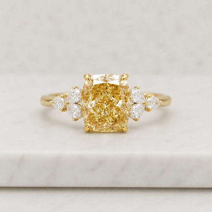 lab grown diamond moissanite engagement cubic zirconia ring natural gemstone fancy yellow stone champagne gemstone yellow crystal clear crystal luxury stone sparkling