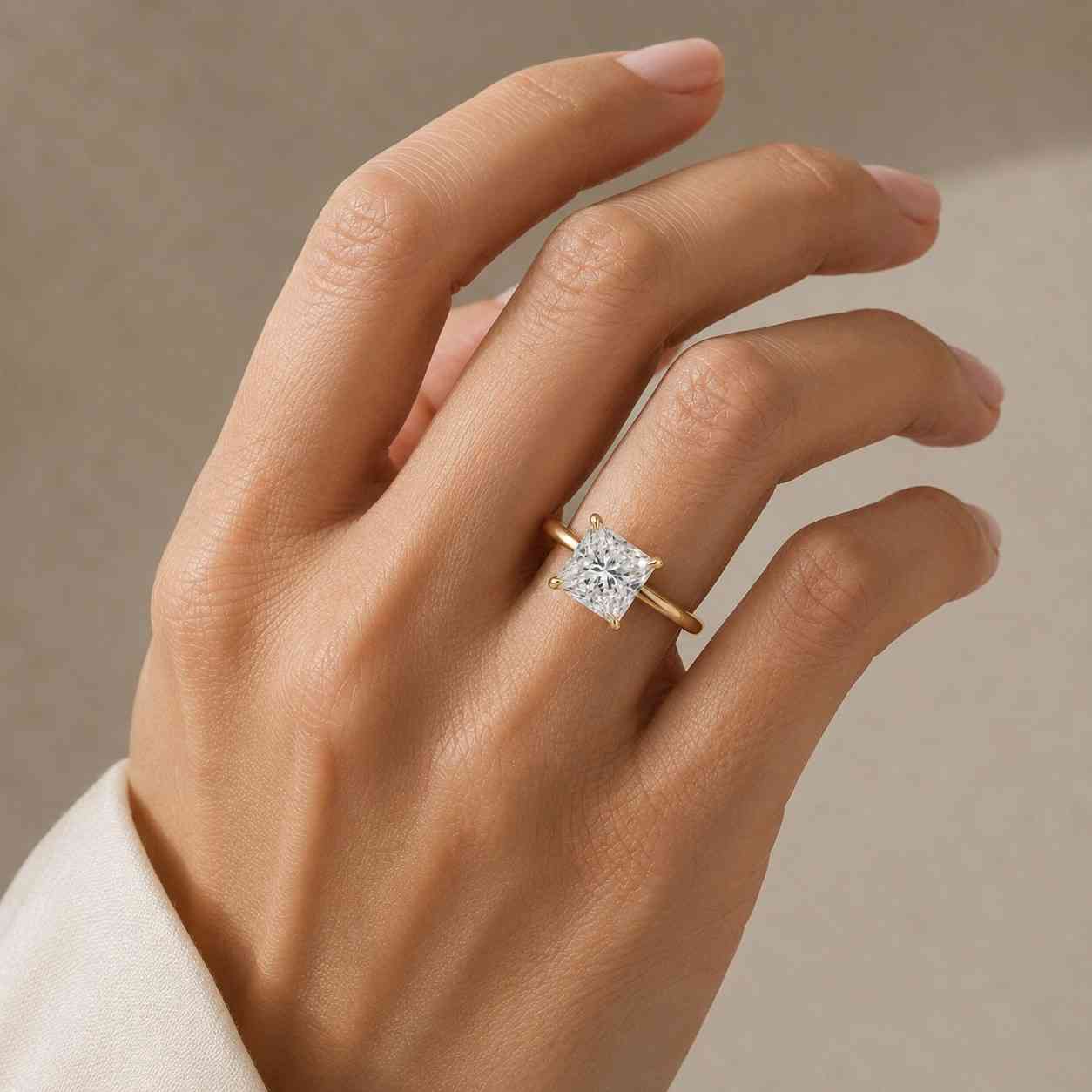 lab grown diamond moissanite engagement ring cz solitaire ring diamond bridal ring gemstone bridal ring white stone ring clear diamond ring