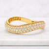 Curved Lab Grown Diamond Wedding Band in 14K Yellow Gold