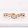 Vintage Curved Lab Grown Diamond Wedding Band in 14K Rose Gold