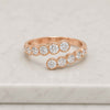 Round Cut Lab Grown Diamond Open Wrap Ring in 14K Rose Gold