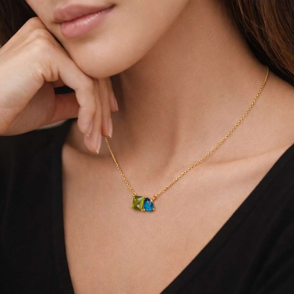 layered necklace chain necklace minimalist necklace elegant necklace modern necklace colorful necklace crystal necklace charm necklace small pendant simple necklace gift necklace