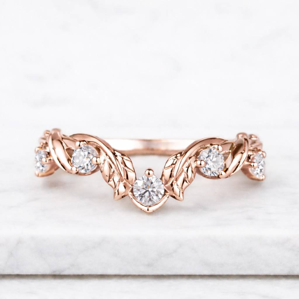 leaf ring vine ring nature ring branch ring gold ring crystal ring open ring curved ring crown ring women ring dainty ring elegant ring