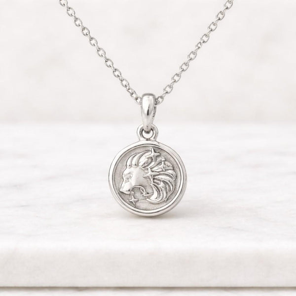 18K Gold Lion Pendant Necklace, Inspirational Mens Jewelry
