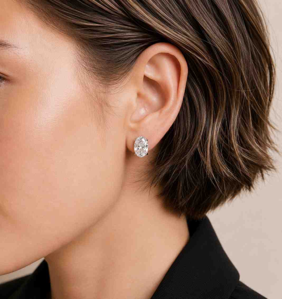 oval cut lab grown diamond stud earrings - 10k 14k 18k gold platinum & silver | 0.50-10 ctw | igi certified | gift for her

