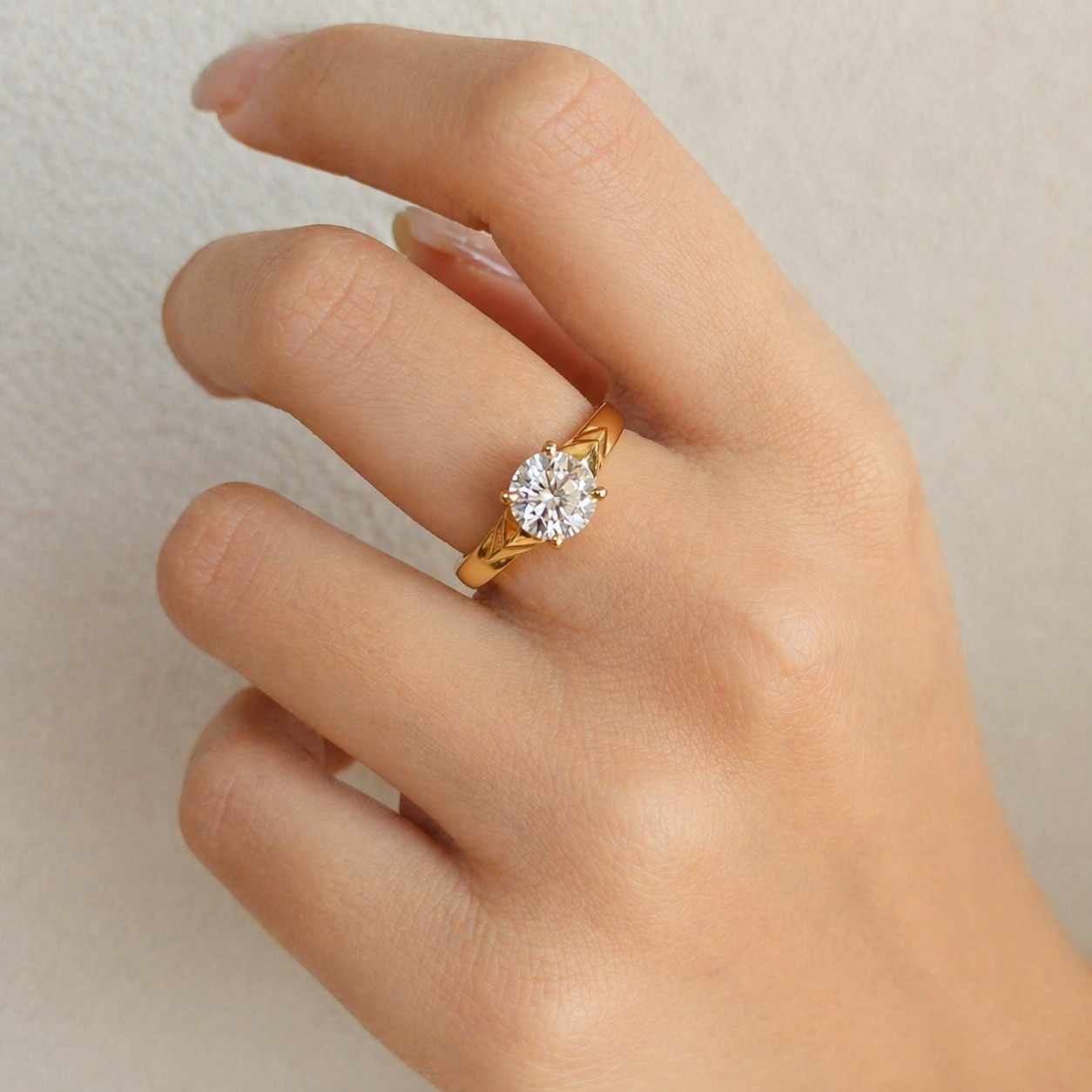 2.00 carat round lab diamond engagement ring • 10k gold solitaire (igi certified)
