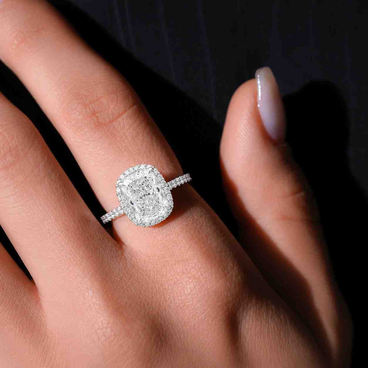 2 ct radiant diamond engagement ring, lab-grown igi certified diamond, hidden halo diamond ring, anniversary bridal wedding gift for her.