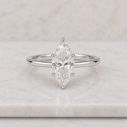 Marquise Lab Grown Diamond Engagement Ring 10K 14K 18K Solid Gold Ring IGI Certified Genuine Diamond Ring Solitaire Ring Anniversary Gift
