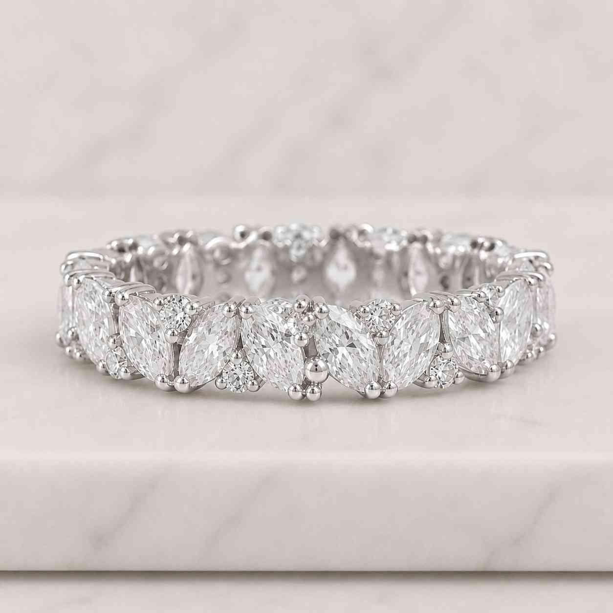 marquise diamond ring lab grown ring eternity wedding band bridal jewelry women jewelry