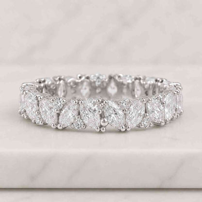 marquise diamond ring lab grown ring eternity wedding band bridal jewelry women jewelry