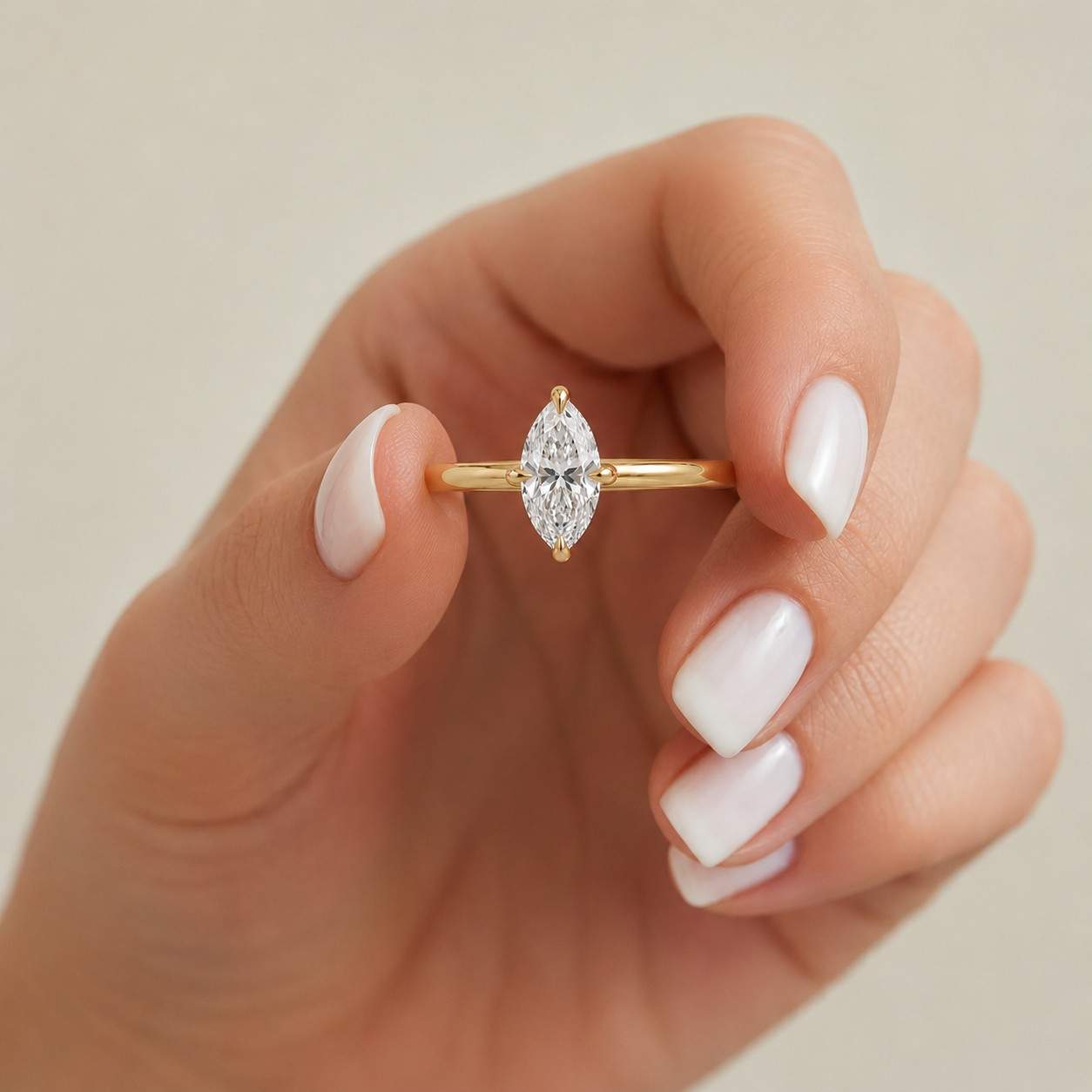 marquise engagement ring 2 carat solitaire diamond ring igi certified lab grown diamond cathedral high 4 claw compass prongs ring for women
