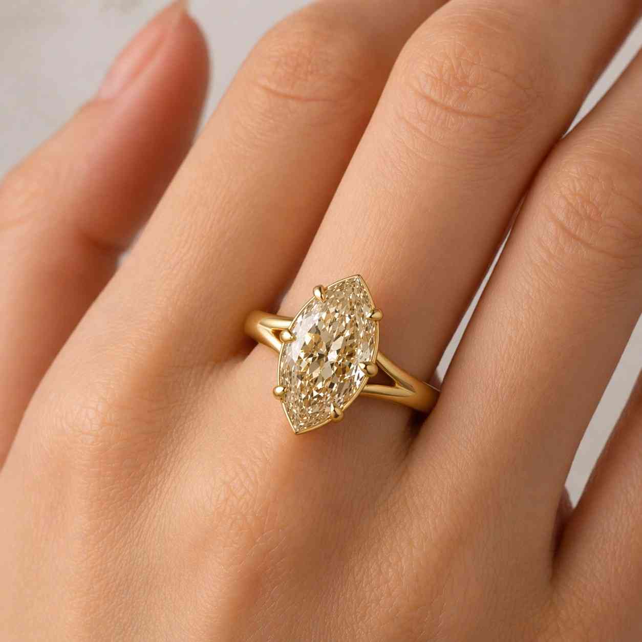 marquise engagement ring marquise solitaire ring elongated diamond ring narrow band ring six prong ring claw prong ring center stone ring bridal jewelry
