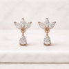 Marquise & Pear Lab Grown Diamond Floral Drop Stud Earrings