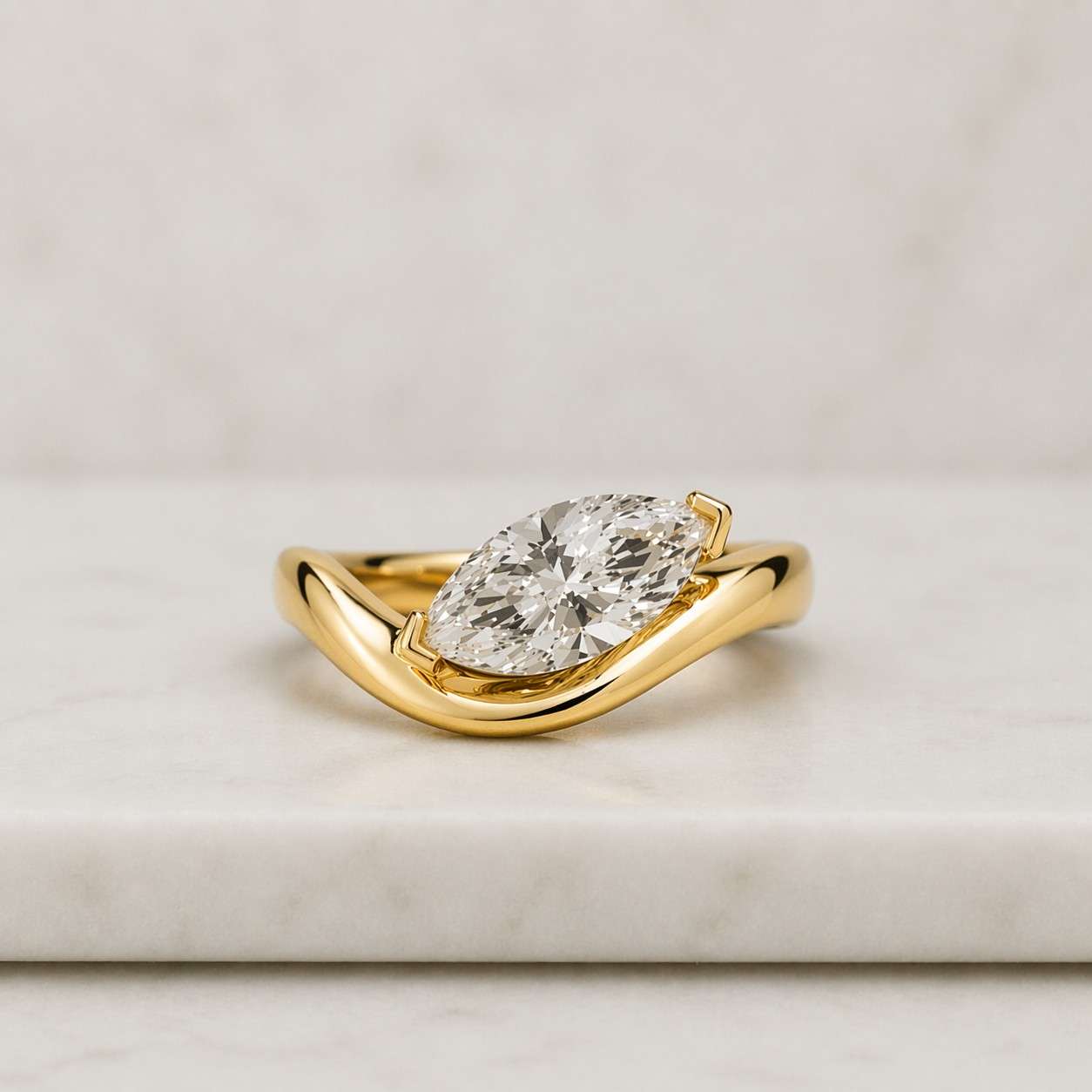marquise ring engagement ring solitaire ring statement ring curved band bypass ring v ring chevron ring wave ring
