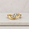 Marquise Cut Lab Grown Diamond Curved Solitaire Engagement Ring