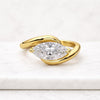 East to West Marquise Cut Lab Grown Diamond Engagement Ring