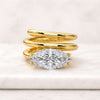 Marquise Cut Lab Grown Diamond Spiral Wrap Engagement Ring in Gold