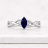 Marquise Cut Blue Sapphire Gemstone Infinity Ring