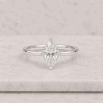 Marquise Solitaire Engagement Ring, IGI Certified Lab Grown Diamond, Promise Ring for Women, Anniversary Gifts, Antique Diamond Ring
