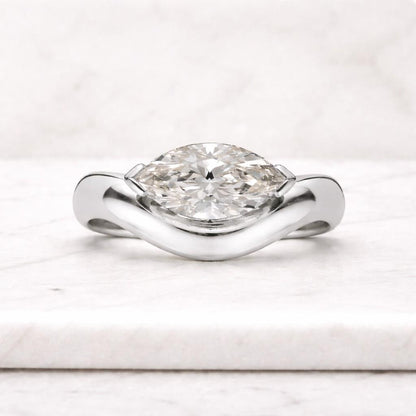marquise ring solitaire ring gold ring statement ring curved band bypass ring twisted band v ring chevron ring contour ring wave ring