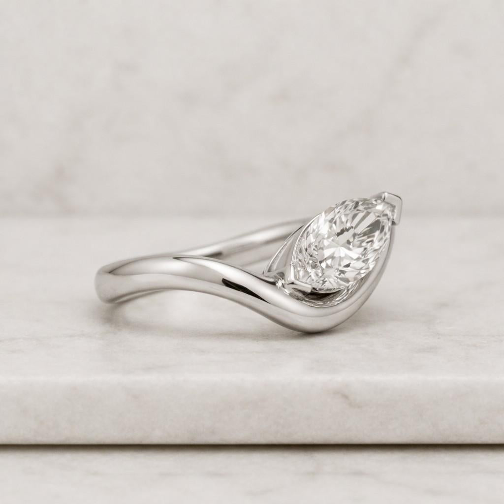 marquise solitaire marquise engagement marquise diamond marquise stone marquise jewelry curved shank open band contour ring