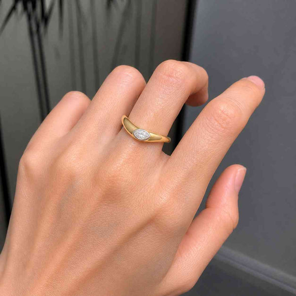 Curved wedding band Solid white gold bridal ring women Unique Marquise cut Moissanite ring Wedding stacking matching ring Promise gift