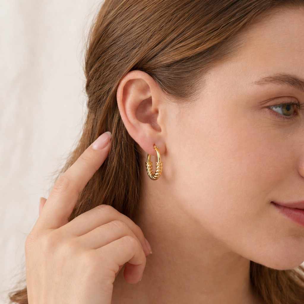 twisted hoop earrings for women, handmade twisted rope earrings, gold filled hoops, jewelry for women, gift for her
