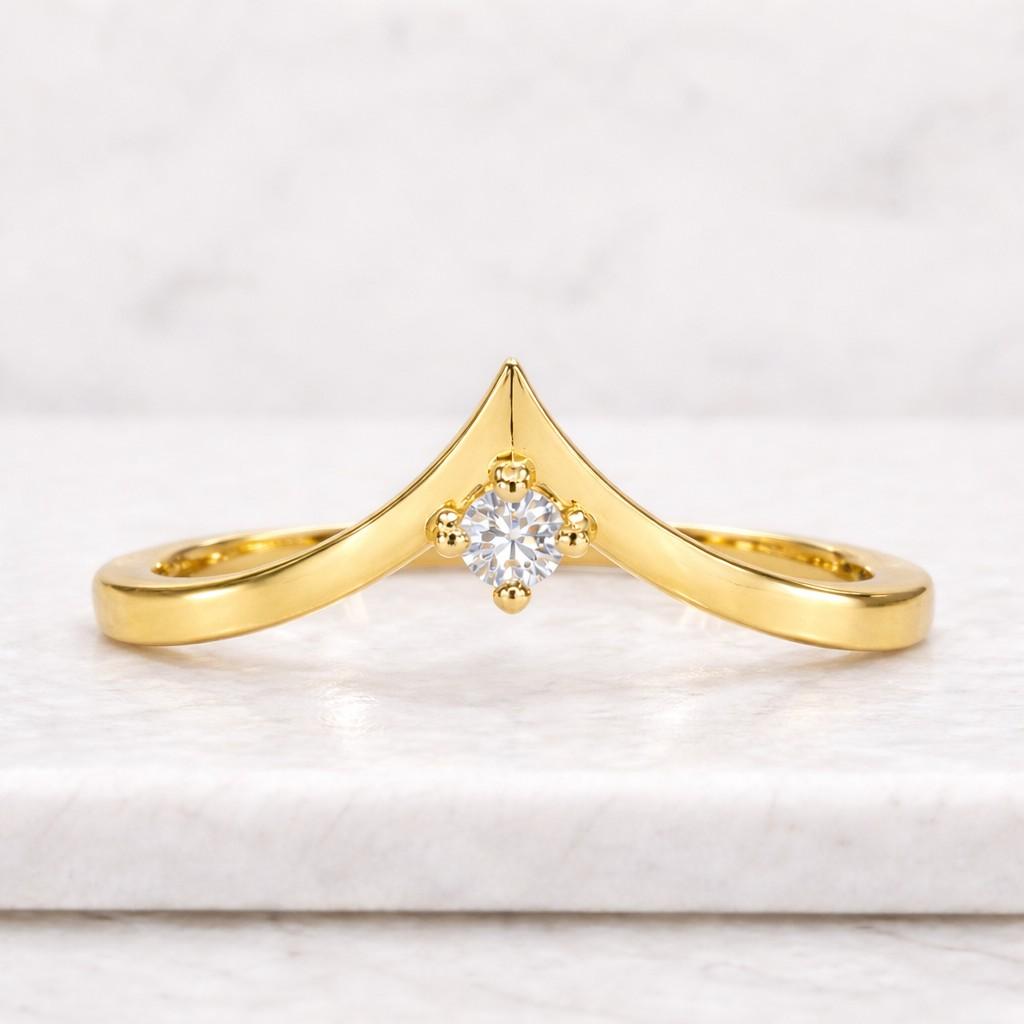 v shaped chevron wedding band, round cut lab grown diamond band, curved band, promise ring, princess tiara chevron ring, anniversary gift
