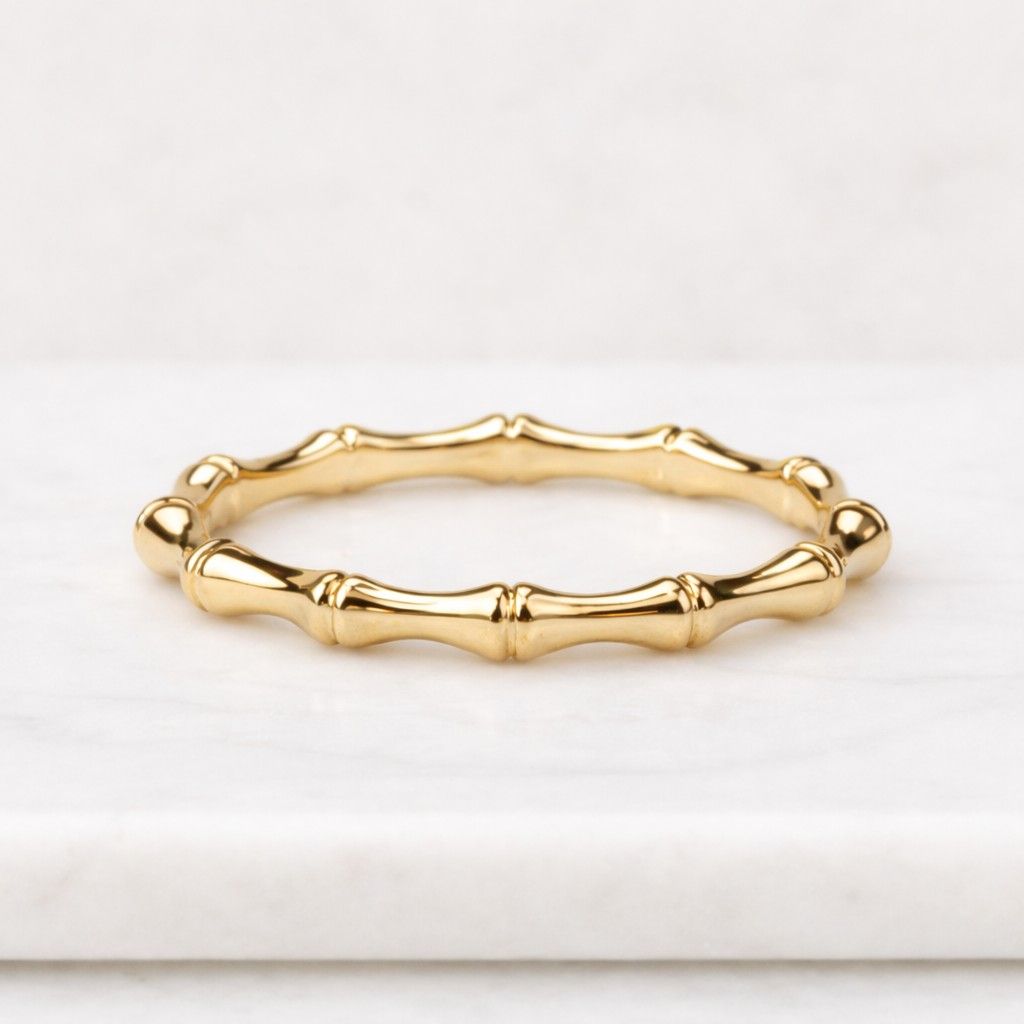 gold bamboo inspire wedding band, minimalist sterling matching engagement band, trendy gold ring, thin unisex band ring, gift for her

