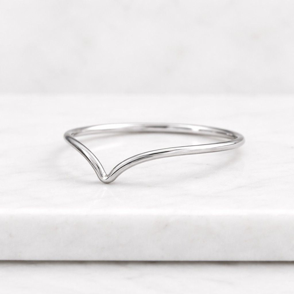 minimalist band dainty band simple jewelry everyday jewelry modern jewelry sleek jewelry fine band delicate band polished band contour style curved style v style ring matching ring bridal band ring spacer band
