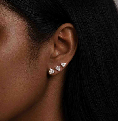 2.51 TCW Trillion Cut Colorless Moissanite Stud Earrings, Moissanite Stud Earrings, White Gold Wedding Earrings, Screw Back Earrings, Gifts
