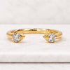 Round Lab Grown Diamond Open Ring 14K Gold Adjustable Ring